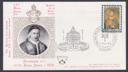 Vatican 1974 Private Cover Pope Benedict XIV, St. Peter's Basilica, Christian, Christianity, Catholic Church - Covers & Documents