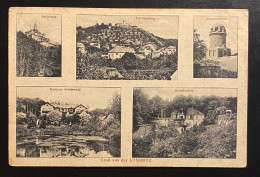 AK Gruss Aus Der Lössnitz Mehrbildkarte Grundmühle/Kurhaus/Spitzhaus Gelaufen 1918 - Lössnitz