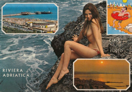 CARTOLINA  C18 RIVIERA ADRIATICA,EMILIA ROMAGNA-CIAO DELLA RIVIERA ADRIATICA-MARE,VACANZA,BOLLO STACCATO,VIAGGIATA 1976 - Rimini