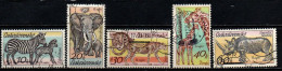 CECOSLOVACCHIA - 1976 - ANIMALI AFRICANI: ZEBRE, ELEFANTI, GHEPARDO, GIRAFFE, RINOCERONTE - USATI - Usados