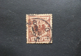 ALLEMAGNE DEUTSCHLAND GERMANIA GERMANY III REICH 1889 -1900 Value Stamp & Imperial Eagle VARIETA !! BRUN ROUGE !!!! - Gebruikt