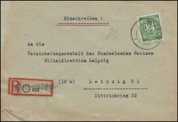 Gemeinschaft 936 Ziffer 84 Pf. EF Not-R-Zettel R-Brief MITTWEIDA 4.3.47 - Covers & Documents