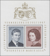 Liechtenstein Block 7 Hochzeit 1967, Postfrisch ** / MNH - Unused Stamps