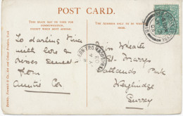 GB „NEWCASTLE-ON-TYNE / 15“ Double Circle 26mm On Very Fine Vintage Postcard – Also Single Circle „...ERN-T.P.O. / DAY-M - Bahnwesen & Paketmarken