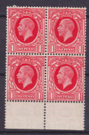 Great Britain 1934 Mi. 176 X, ½ Pence King George V., 4-Block W. Bottom Margin, MNH**/MH* (2 Scans) - Unused Stamps