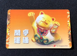 Mint Singapore Nets Flashpay EZ Link Transport Metro Train Subway Card, Lucky Cat, Set Of 1 Mint Card - Singapour