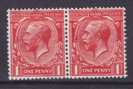 Great Britain 1912 Mi. 128 X, 1 Pence King George V., Horizontal Pair Paare, MH* (2 Scans) - Nuovi