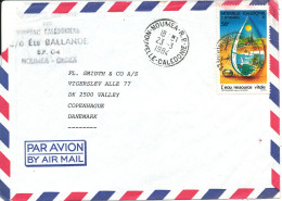 New Caledonia Air Mail Cover Sent To Denmark 23-3-1984 Single Franked The Cover Is Missing The Upper Left Corner - Covers & Documents