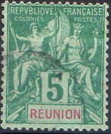 Réunion Poste Obl Yv: 35 Mi:35 Groupe Allégorique Mouchon (cachet Rond) - Used Stamps