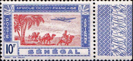 Sénégal Avion N** Yv:27 Mi:210 Bi-moteur Sur Palmiers & Caravane Bord De Feuille - Airmail