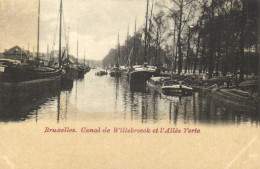 Bruxelles Canal De Willebroeck Et L' Allée Verte Péniches Pionnière RV - Navigazione