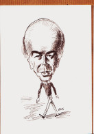 32168 / ⭐ Caricature Politique RELIEF Valéry GISCARD D'ESTAING U.D.F  Série TÊTES POLITIQUES Dessins GUS 1980s-GADEAU - Hommes Politiques & Militaires