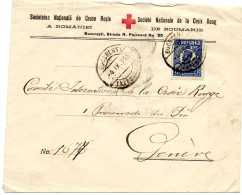 ROUMANIE.1925.CROIX-ROUGE ROUMAINE/RECHERCHE DES DISPARUS  POUR C.I.C.R.GENEVE (SUISSE). - Poststempel (Marcophilie)