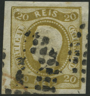 PORTUGAL 19 O, 1866, 20 R. Olivbraun, Pracht, Signiert Zumstein, Mi. 90.- - Oblitérés