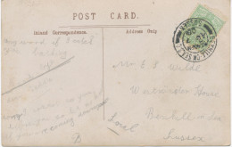 GB „BEXHILL-ON-SEA.S.O / SUSSEX“ Double Circle 25mm On Superb RP Vintage Postcard (film Or Theatre Star), 7.8.1908 – Rai - Bahnwesen & Paketmarken