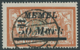 MEMELGEBIET 97 O, 1922, 50 M. Auf 2 Fr. Rötlichorange/hellgrünlichblau, Pracht, Gepr. Huylmans, Mi. 60.- - Memel (Klaïpeda) 1923