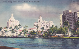 United States PPC Scene Along Indian Creek, Miami Beach, Florida. Novelti-Craft Co. K3014 (2 Scans) - Miami Beach