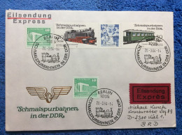 DDR. 1984 Eilsendung Brief Aus Berlin Nach Kiel (BRD). SST "Schmalspurbahnen In Der DDR"  (2DMK001) - Brieven En Documenten