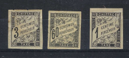 FRANCE Colonies Générales Taxe Ca.1884: Les Y&T 3,11,1 Neufs* - Strafportzegels