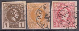 GRIECHENLAND  76 AC, 79 AC, 80 I B, Gestempelt, Hermeskopf Klein, 1889/99 - Used Stamps