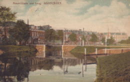 Netherlands PPC Groningen. Stieentilkade Met Brug. Bridge Brücke Pont. GRONINGEN 1924 FRIEDRICHSTADT Schleswig-Holstein - Groningen