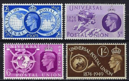 GROSSBRITANNIEN GRANDE BRETAGNE GB 1949  KING GEORGE VI UPU SET 4 V MNH SG 499-502 SC 276-279 MI 241-44 YT 246-249 - Unused Stamps