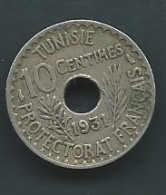 Pièce 10 Centimes Tunisie 1931-- PIEB 25309 - 1 Franken