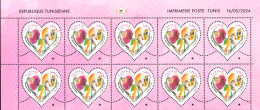 2024-Tunisie- Fête Des Mères -Femme- Enfant- Rose- Papillon- Mains- Bande De 10v Coin Daté .MNH****** - Mother's Day