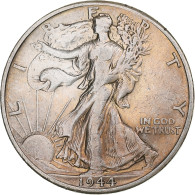 États-Unis, Half Dollar, Walking Liberty, 1944, Denver, Argent, TB+, KM:142 - 1916-1947: Liberty Walking (Liberté Marchant)