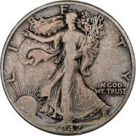 États-Unis, Half Dollar, Walking Liberty, 1942, Philadelphie, Argent, TB+ - 1916-1947: Liberty Walking