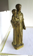 Lade 600- 25-15- S. ANTONIUS - 18 CM - 624 GRAM - METALEN BEELD - STATUE EN MÉTAL - FRANCE - Métal