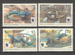 St Lucia 2008 Mi 1275-1278 MNH WWF - WHIPTAIL LIZARD - Neufs