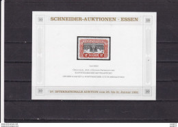 Austria Österreich AUTRICHE Cinderella Schneider 2 Kr Int Auktion Essen 1981 - Autres & Non Classés