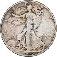 États-Unis, Half Dollar, Walking Liberty, 1945, Denver, Argent, TB+, KM:142 - 1916-1947: Liberty Walking (Liberté Marchant)
