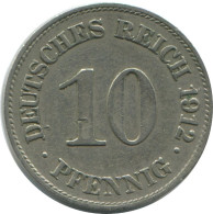 10 PFENNIG 1912 E DEUTSCHLAND Münze GERMANY #AE544.D.A - 10 Pfennig