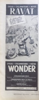 Publicité De Presse ; Moto Ravat - Wonder - Saint-Etienne - Werbung