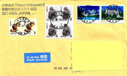 GIAPPONE JAPAN - 2015 Lettera Aerea Per L'Italia Con 8 Francobolli (quartina SCIMMIE E Coppia SCOIATTOLI) - 3817 - Covers & Documents