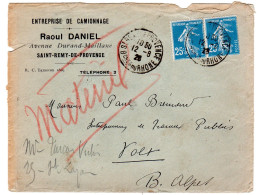 1926  CAD De St REMY De PROVENCE  " Raoul DANIEL Entreprise De Camionnage " - Covers & Documents