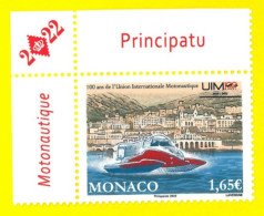 MONACO 2022 Centenary Of The Union Internationale Motonautique - Set - Unused Stamps