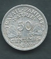 MONNAIE FRANCE 50 CENTIMES FRANCISQUE 1942  - PIEB 25602 - 50 Centimes