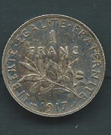 MONNAIE FRANCE 1 FRANC 1917 SILVER - PIEB 25605 - 1 Franc