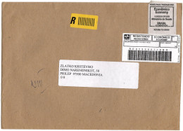 Brazil - BIG COVER - R Letter Via Macedonia - Franking Label ECONOMY - Franking Labels