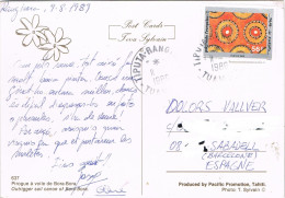 55219. Postal  Aerea TIPUTA (Rangiroa) Tuamotu 1989. Polinesia Francesa. Vista Bora-Bora - Storia Postale