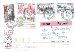 Letter From Andorra To Stø, Island Of Langøya.Norway, Return To Sender.  2 Pictures Front & Back - Briefe U. Dokumente
