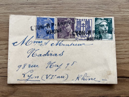 TIMBRES SUR ENVELOPPE Vers LYON 1944 - Brieven En Documenten