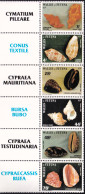 WALLIS AND FUTUNA 1987 SEASHELLS STRIP OF 6** - Coquillages