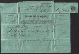 Telegram From General Telegram Office With Obliteration 1917 To Maranhão, Brazil. 1st World War.Telegrama Da Repartição - Télégraphes