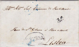 Portugal -Carta  Circulou  De Coimbra Para  Lisboa  6 -11 1852 - ...-1853 Vorphilatelie