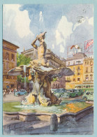 ROMA - Piazza Barberini Con Fontana Del Tritone - Places & Squares