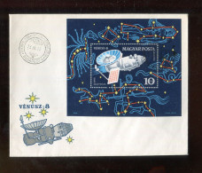 "UNGARN" 1973, Block 85 "Raumsonde Venus 8" FDC (L2067) - FDC